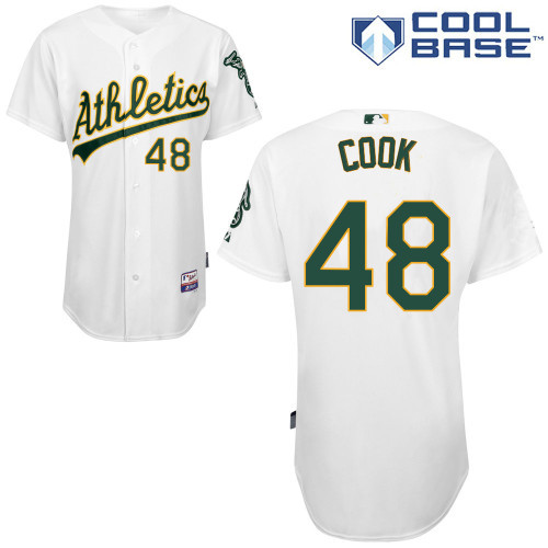 #48 Ryan Cook White MLB Jersey-Oakland Athletics Stitched Cool Base Baseball Jersey