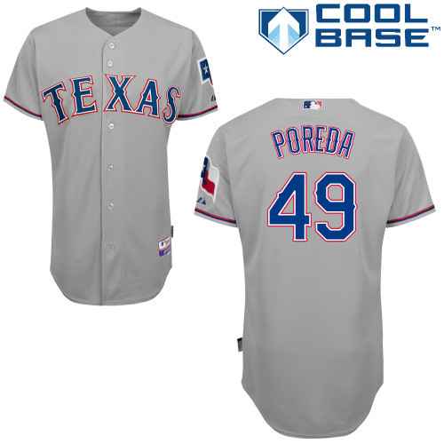 #49 Aaron Poreda Gray MLB Jersey-Texas Rangers Stitched Cool Base Baseball Jersey