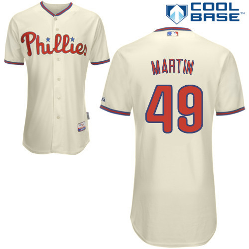 #49 Ethan Martin Cream MLB Jersey-Philadelphia Phillies Stitched Cool Base Baseball Jersey