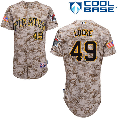#49 Jeff Locke Camo MLB Jersey-Pittsburgh Pirates Stitched Player Baseball Jersey