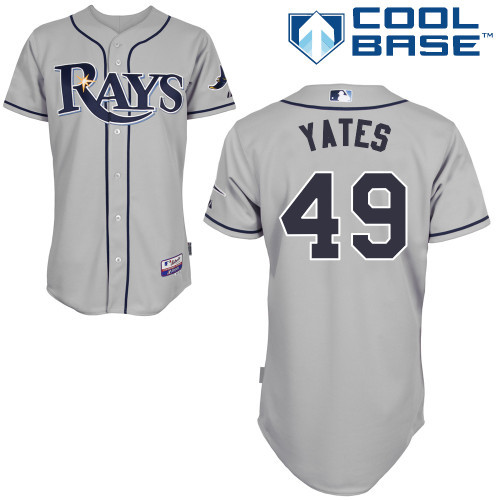 #49 Kirby Yates Gray MLB Jersey-Tampa Bay Rays Stitched Cool Base Baseball Jersey