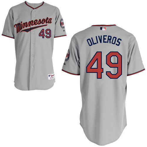 #49 Lester Oliveros Gray MLB Jersey-Minnesota Twins Stitched Player Baseball Jersey