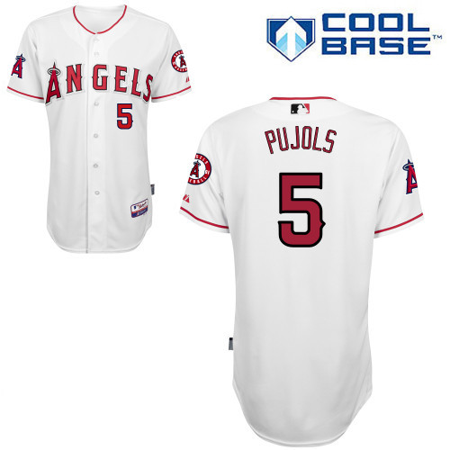 #5 Albert Pujols White MLB Jersey-Los Angeles Angels Of Anaheim Stitched Cool Base Baseball Jersey