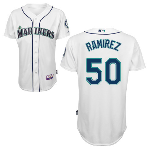#50 Erasmo Ramirez White MLB Jersey-Seattle Mariners Stitched Cool Base Baseball Jersey