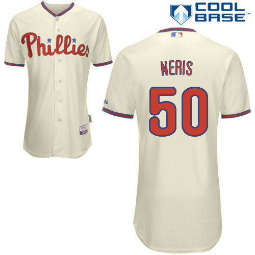 #50 Hector Neris Cream MLB Jersey-Philadelphia Phillies Stitched Cool Base Baseball Jersey