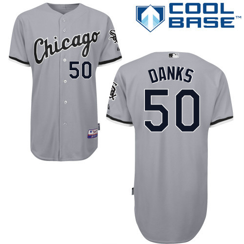 #50 John Danks Gray MLB Jersey-Chicago White Sox Stitched Cool Base Baseball Jersey