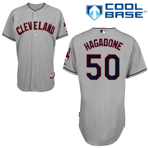 #50 Nick Hagadone Gray MLB Jersey-Cleveland Indians Stitched Cool Base Baseball Jersey