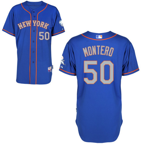 #50 Rafael Montero Light Blue MLB Jersey-New York Mets Stitched Cool Base Baseball Jersey