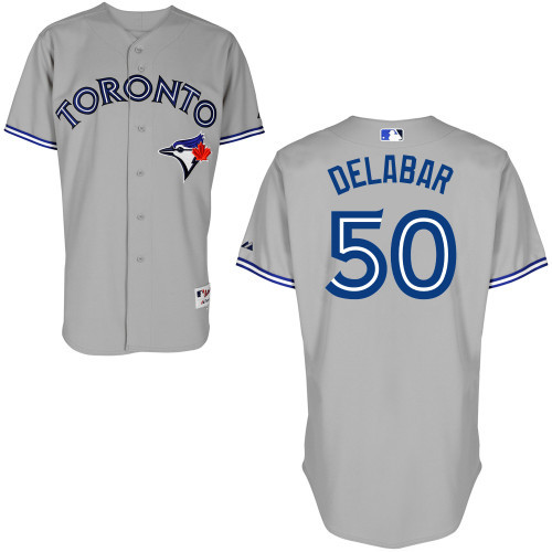 #50 Steve Delabar Gray MLB Jersey-Toronto Blue Jays Stitched Cool Base Baseball Jersey