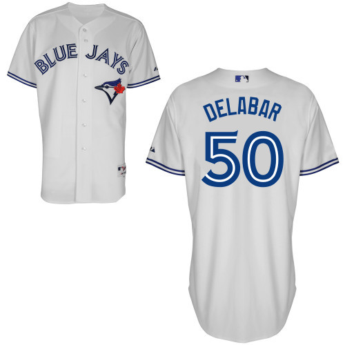 #50 Steve Delabar White MLB Jersey-Toronto Blue Jays Stitched Cool Base Baseball Jersey