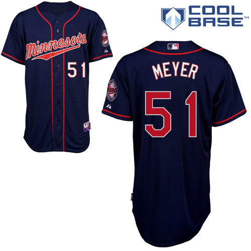 #51 Alex Meyer Dark Blue MLB Jersey-Minnesota Twins Stitched Cool Base Baseball Jersey