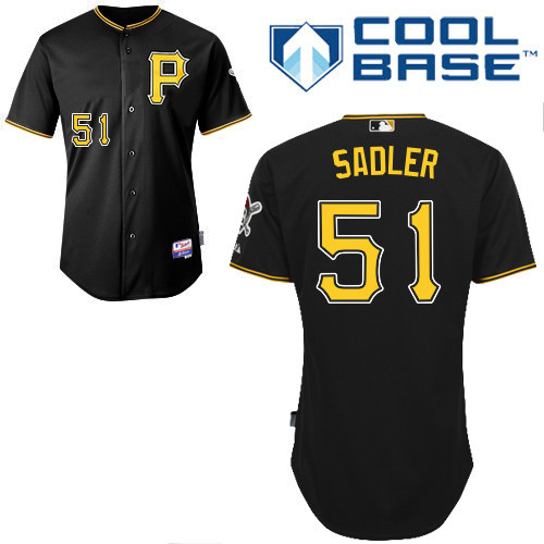 #51 Casey Sadler Black MLB Jersey-Pittsburgh Pirates Stitched Cool Base Baseball Jersey