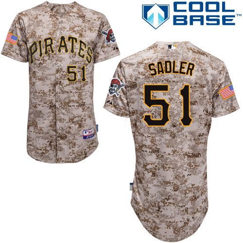 #51 Casey Sadler Camo MLB Jersey-Pittsburgh Pirates Stitched Player Baseball Jersey