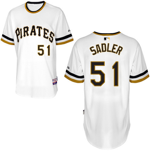 #51 Casey Sadler White Pullover MLB Jersey-Pittsburgh Pirates Stitched Player Baseball Jersey