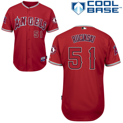#51 Drew Rucinski Red MLB Jersey-Los Angeles Angels Of Anaheim Stitched Cool Base Baseball Jersey