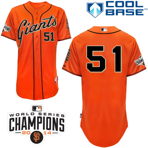 #51 Erik Cordier Orange MLB Jersey-San Francisco Giants Stitched Cool Base Baseball Jersey