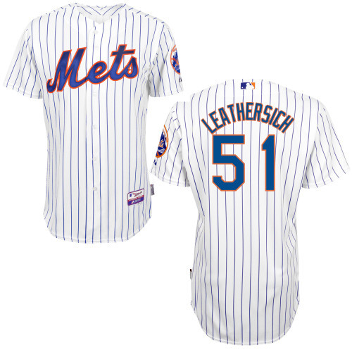 #51 Jack Leathersich White Pinstripe MLB Jersey-New York Mets Stitched Player Baseball Jersey