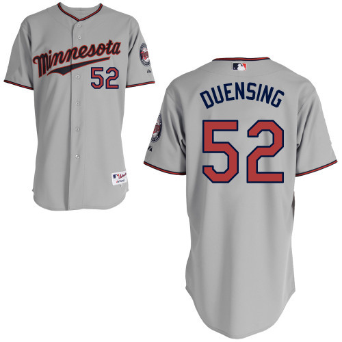 #52 Brian Duensing Gray MLB Jersey-Minnesota Twins Stitched Player Baseball Jersey