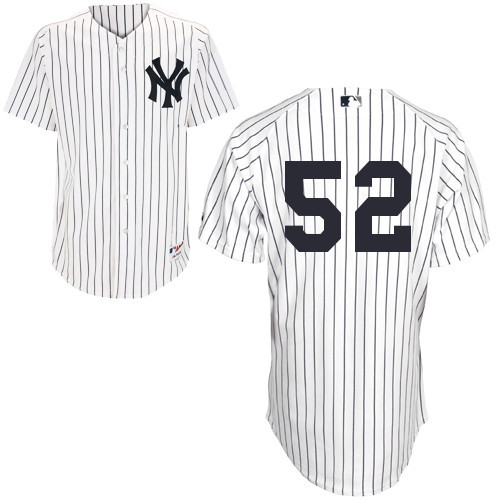 #52 CC Sabathia White Pinstripe MLB Jersey-New York Yankees Stitched Player Baseball Jersey