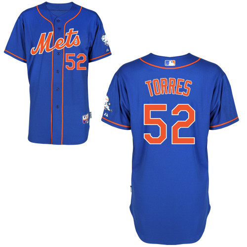 #52 Carlos Torres Blue MLB Jersey-New York Mets Stitched Cool Base Baseball Jersey