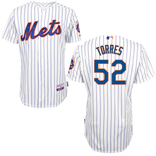 #52 Carlos Torres White Pinstripe MLB Jersey-New York Mets Stitched Player Baseball Jersey