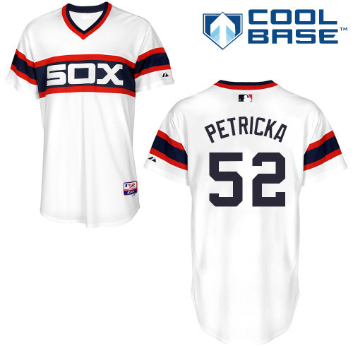 #52 Jake Petricka White MLB Jersey-Chicago White Sox Stitched Cool Base Baseball Jersey