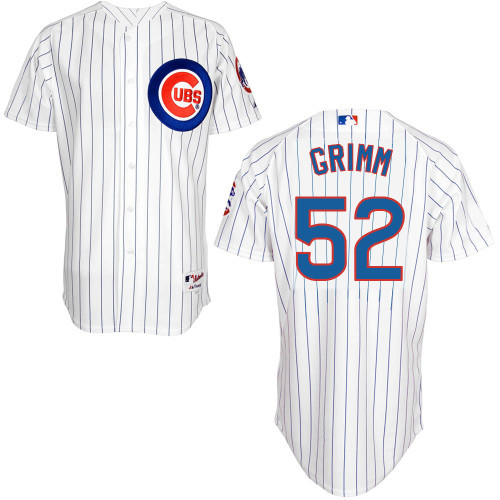 #52 Justin Grimm White Pinstripe MLB Jersey-Chicago Cubs Stitched Player Baseball Jersey