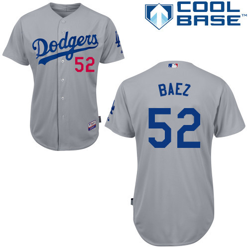 #52 Pedro Baez Gray MLB Jersey-Los Angeles Dodgers Stitched Cool Base Baseball Jersey