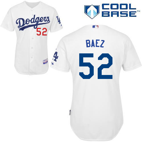 #52 Pedro Baez White MLB Jersey-Los Angeles Dodgers Stitched Cool Base Baseball Jersey