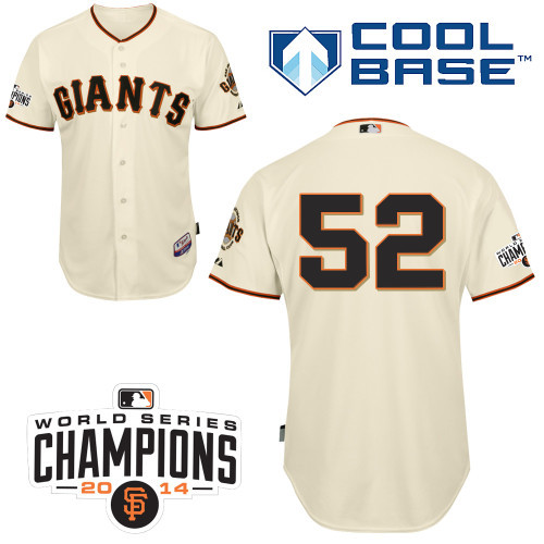 #52 Yusmeiro Petit Cream MLB Jersey-San Francisco Giants Stitched Cool Base Baseball Jersey