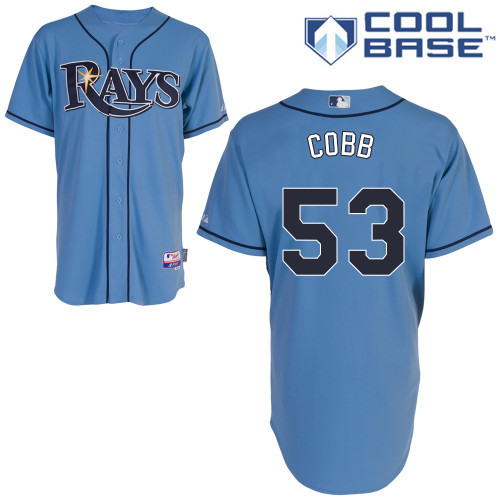#53 Alex Cobb Light Blue MLB Jersey-Tampa Bay Rays Stitched Cool Base Baseball Jersey