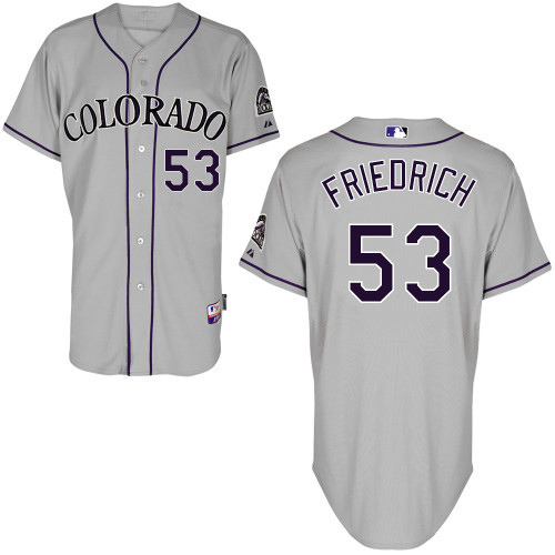 #53 Christian Friedrich Gray MLB Jersey-Colorado Rockies Stitched Cool Base Baseball Jersey