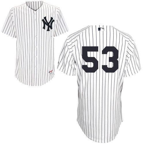 #53 Esmil Rogers White Pinstripe MLB Jersey-New York Yankees Stitched Player Baseball Jersey