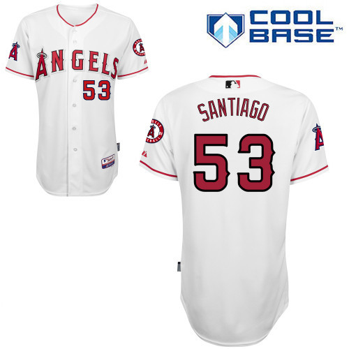 #53 Hector Santiago White MLB Jersey-Los Angeles Angels Of Anaheim Stitched Cool Base Baseball Jersey