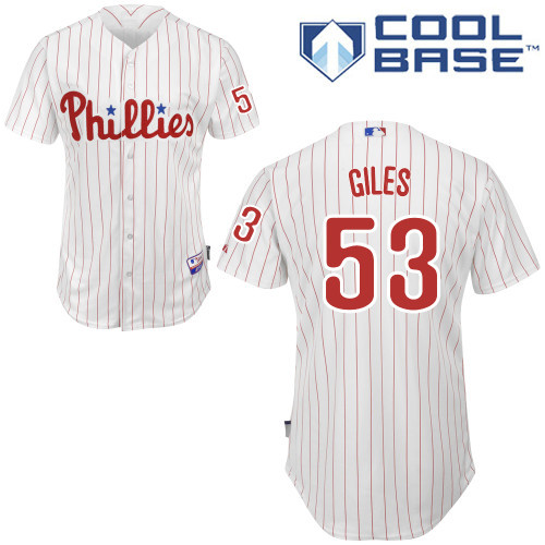 #53 Ken Giles White Pinstripe MLB Jersey-Philadelphia Phillies Stitched Cool Base Baseball Jersey