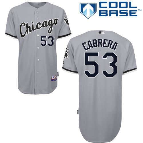 #53 Melky Cabrera Gray MLB Jersey-Chicago White Sox Stitched Cool Base Baseball Jersey