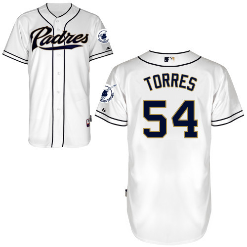 #54 Alex Torres White MLB Jersey-San Diego Padres Stitched Cool Base Baseball Jersey