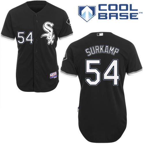 #54 Eric Surkamp Black MLB Jersey-Chicago White Sox Stitched Cool Base Baseball Jersey