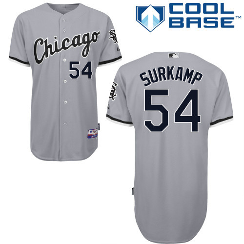 #54 Eric Surkamp Gray MLB Jersey-Chicago White Sox Stitched Cool Base Baseball Jersey