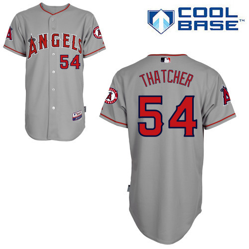 #54 Joe Thatcher Gray MLB Jersey-Los Angeles Angels Of Anaheim Stitched Cool Base Baseball Jersey