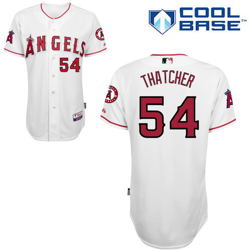 #54 Joe Thatcher White MLB Jersey-Los Angeles Angels Of Anaheim Stitched Cool Base Baseball Jersey