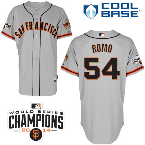 #54 Sergio Romo Gray MLB Jersey-San Francisco Giants Stitched Cool Base Baseball Jersey