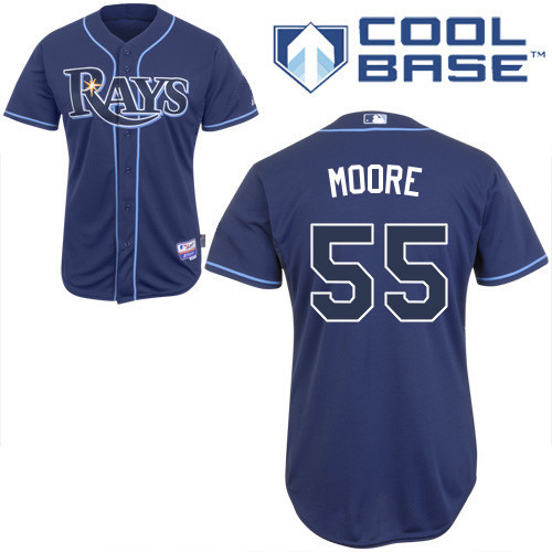 #55 Matt Moore Purple MLB Jersey-Tampa Bay Rays Stitched Cool Base Baseball Jersey