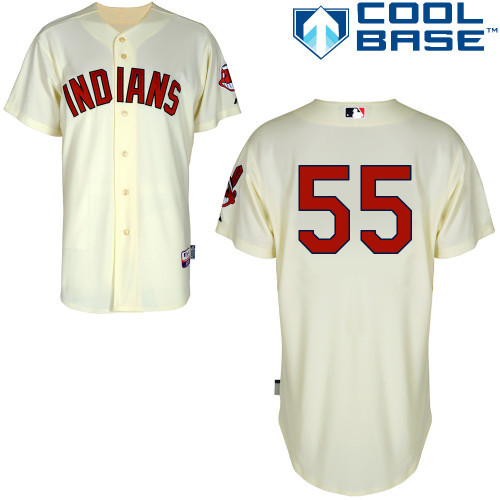 #55 Roberto Perez Cream MLB Jersey-Cleveland Indians Stitched Cool Base Baseball Jersey