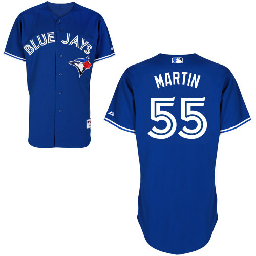 #55 Russell Martin Blue MLB Jersey-Toronto Blue Jays Stitched Cool Base Baseball Jersey