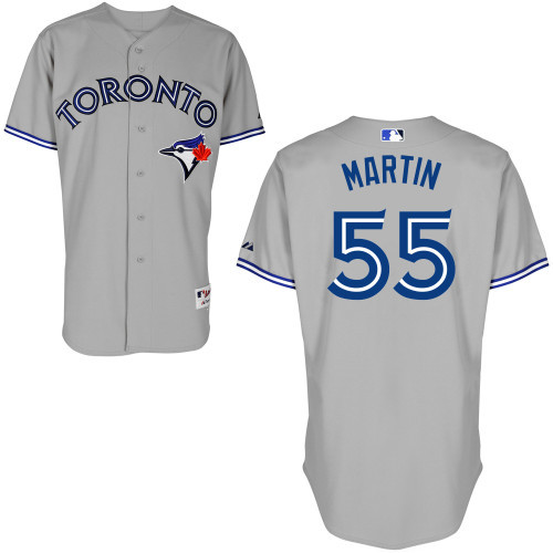 #55 Russell Martin Gray MLB Jersey-Toronto Blue Jays Stitched Cool Base Baseball Jersey