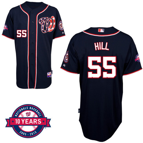 #55 Taylor Hill Dark Blue MLB Jersey-Washington Nationals Stitched Cool Base Baseball Jersey