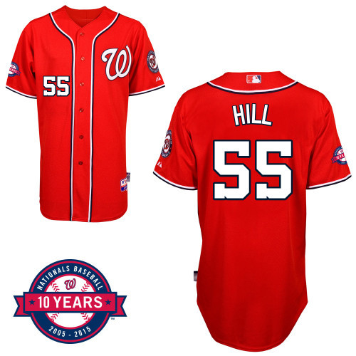 #55 Taylor Hill Red MLB Jersey-Washington Nationals Stitched Cool Base Baseball Jersey