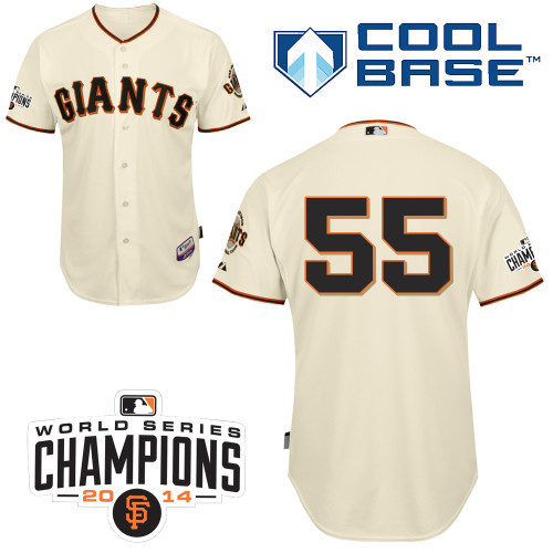 #55 Tim Lincecum Cream MLB Jersey-San Francisco Giants Stitched Cool Base Baseball Jersey