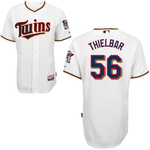 #56 Caleb Thielbar White MLB Jersey-Minnesota Twins Stitched Cool Base Baseball Jersey